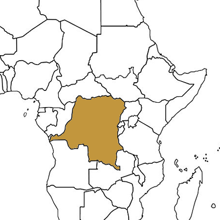 Congo highlighted on a map