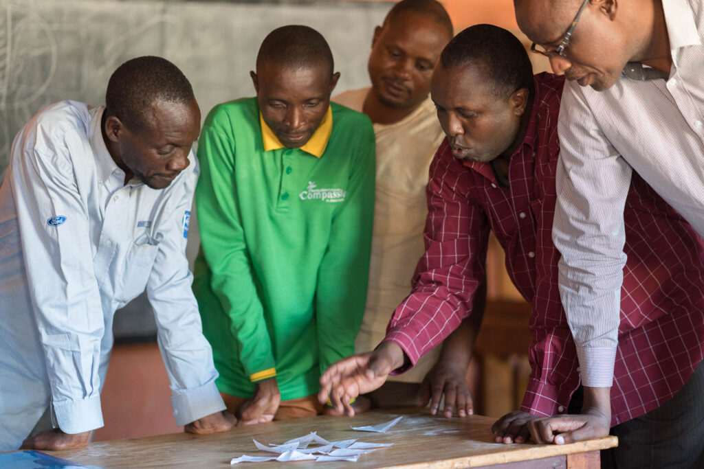 A group discussion around a table